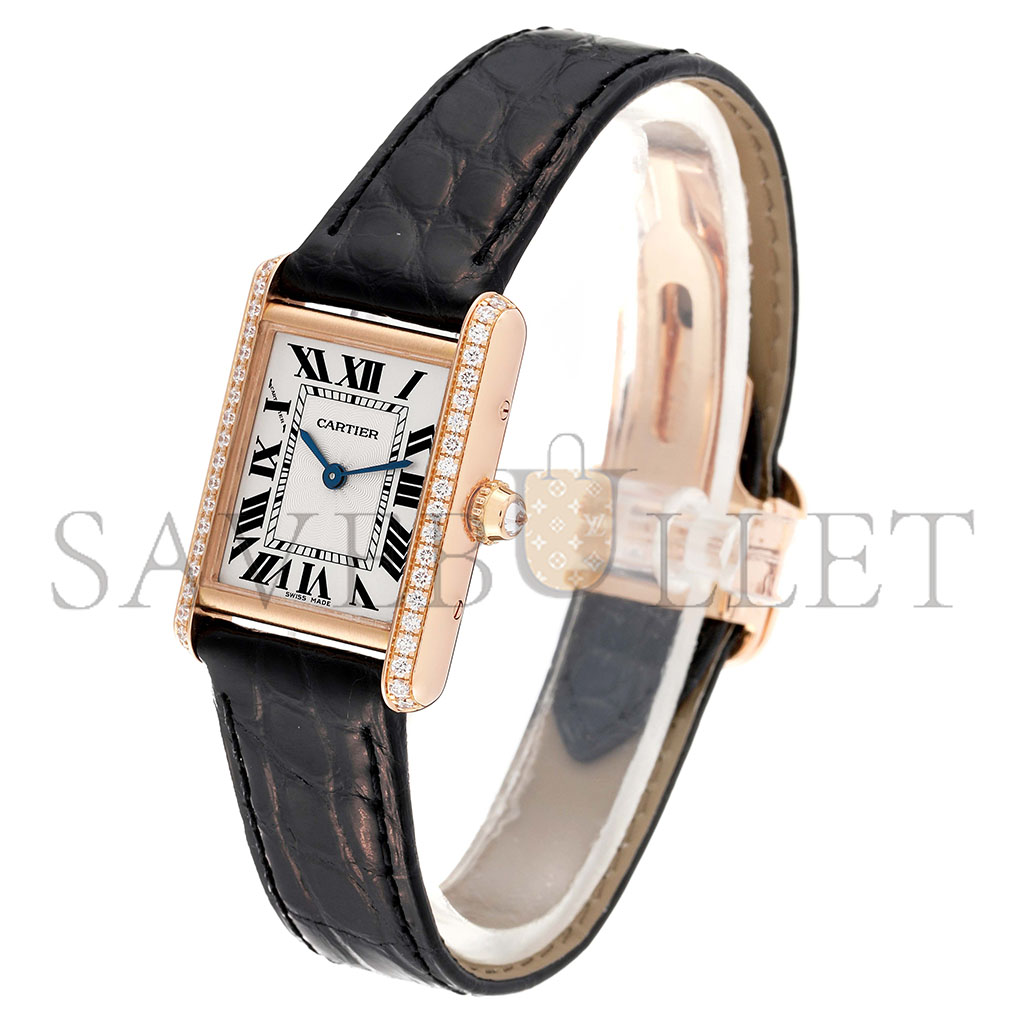 CARTIER TANK LOUIS ROSE GOLD DIAMOND LADIES 30MM WATCH WJTA0010